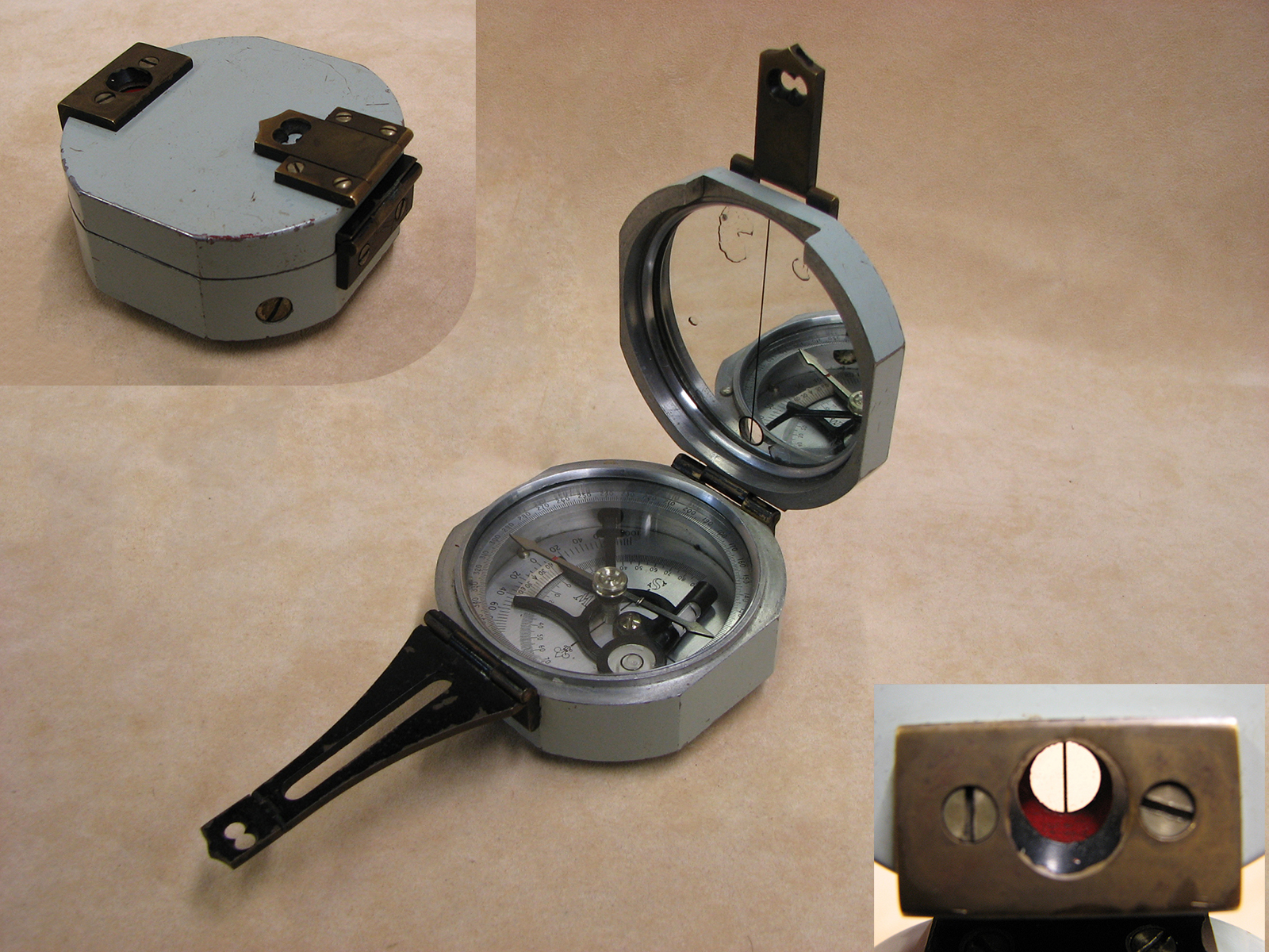 1940's unsigned Brunton design pocket transit compass